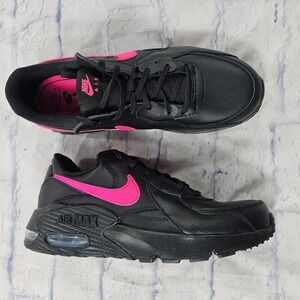 Nike Air Max Excee Sneakers Womens 10 Black Hyper Pink Leather Athletic Shoes